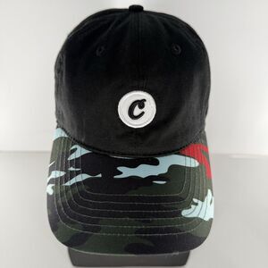 Cookies Black Strapback Hat C Logo Camo Brim Streetwear Cap OSFA